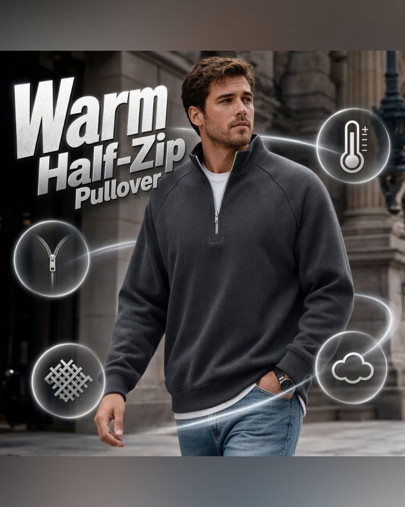 Half Zip Stand Collar Sweatshirt