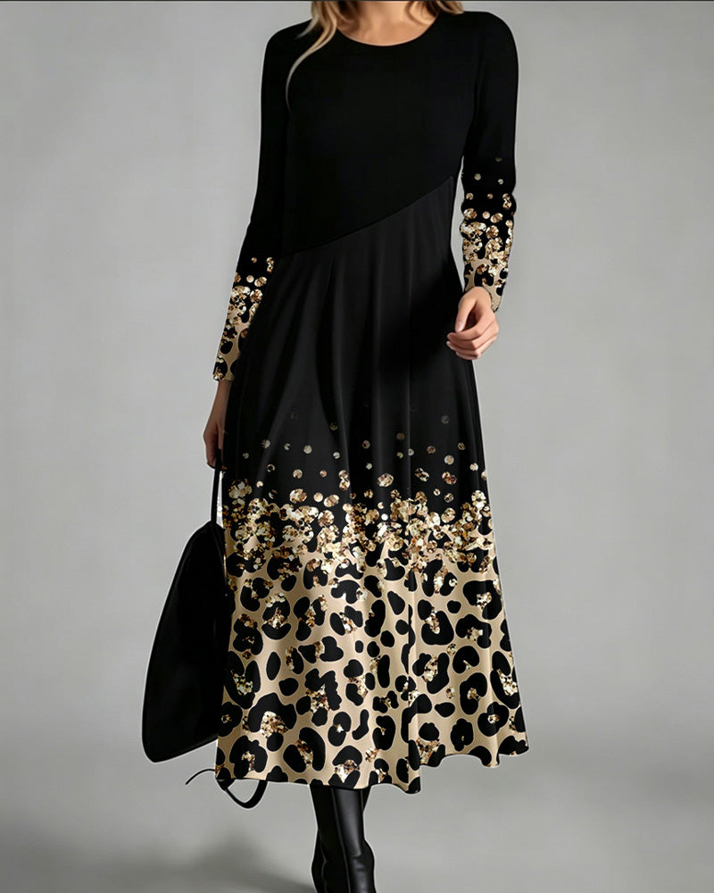 Ombre Leopard Casual Dress