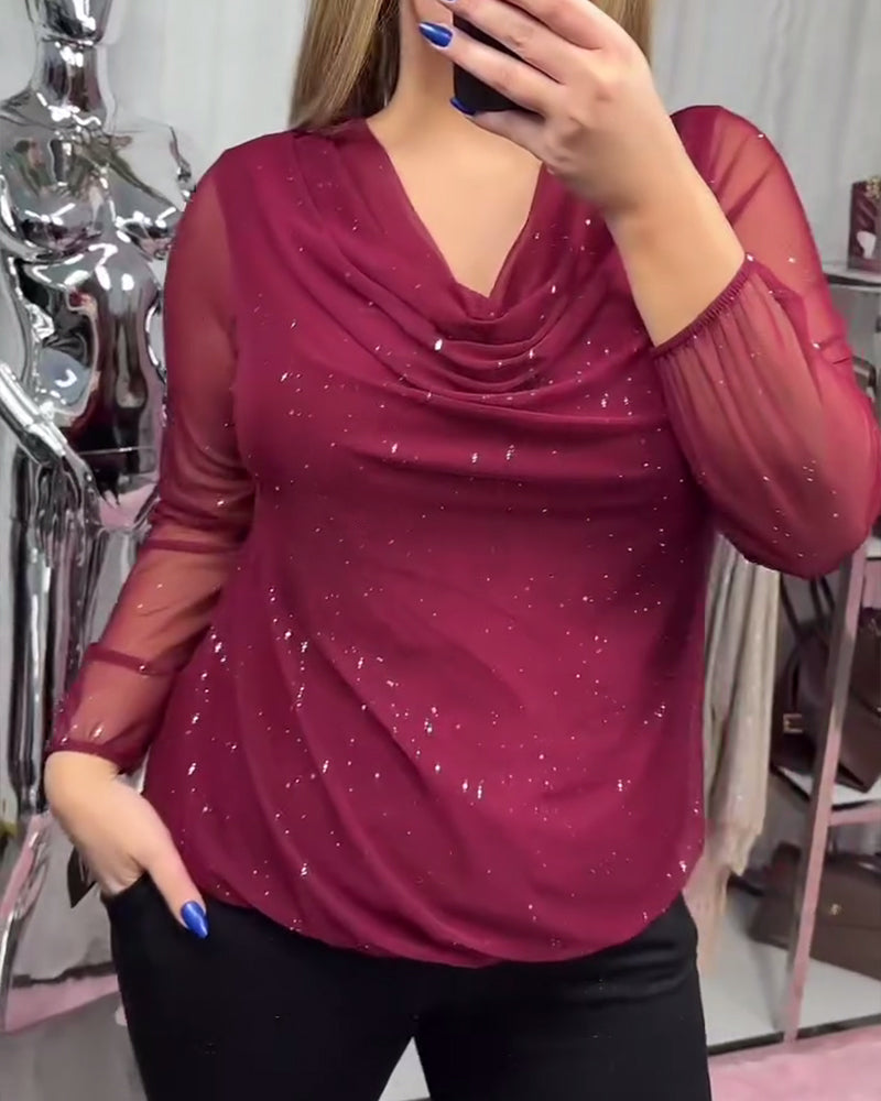 Long-Sleeved Fashionable Turtleneck Top