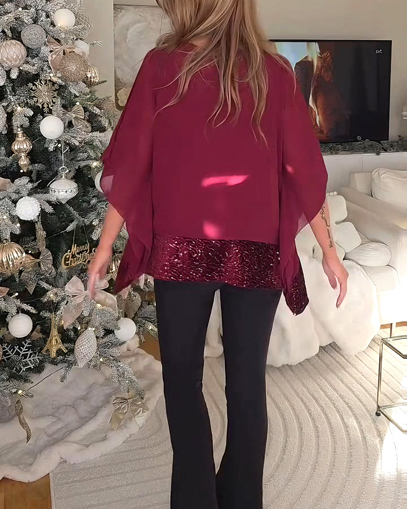 Fashionable Batwing Sleeve Blouse