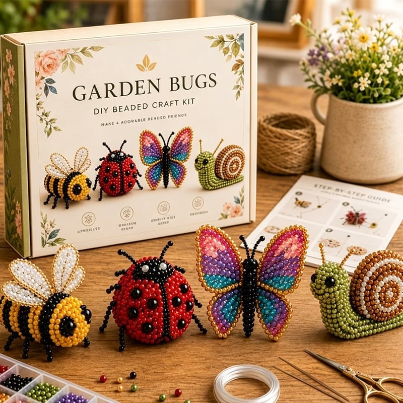 3D Beaded Animal Craft Kit - DIY Miniature Animal Beading Set for Beginners