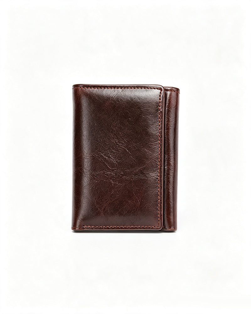 Men's Genuine Oil-Wax Cowhide RFID Wallet