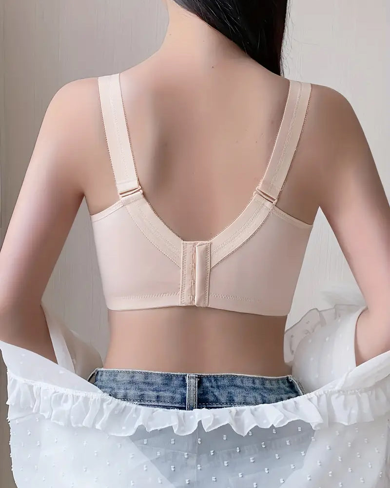 Elegant Full Coverage Bow Contrast Lace Push Up Bra