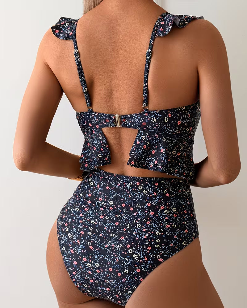 Small Floral Ruffle Bikini