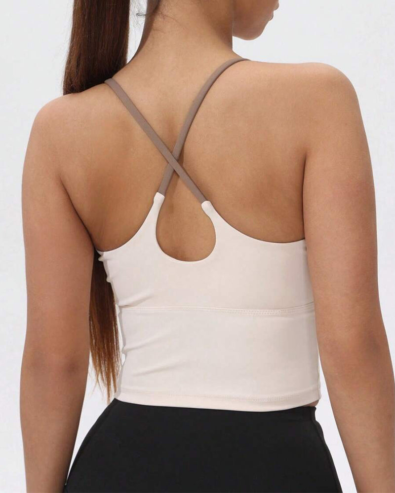 Integrated Chest Pad Sports Tank Top