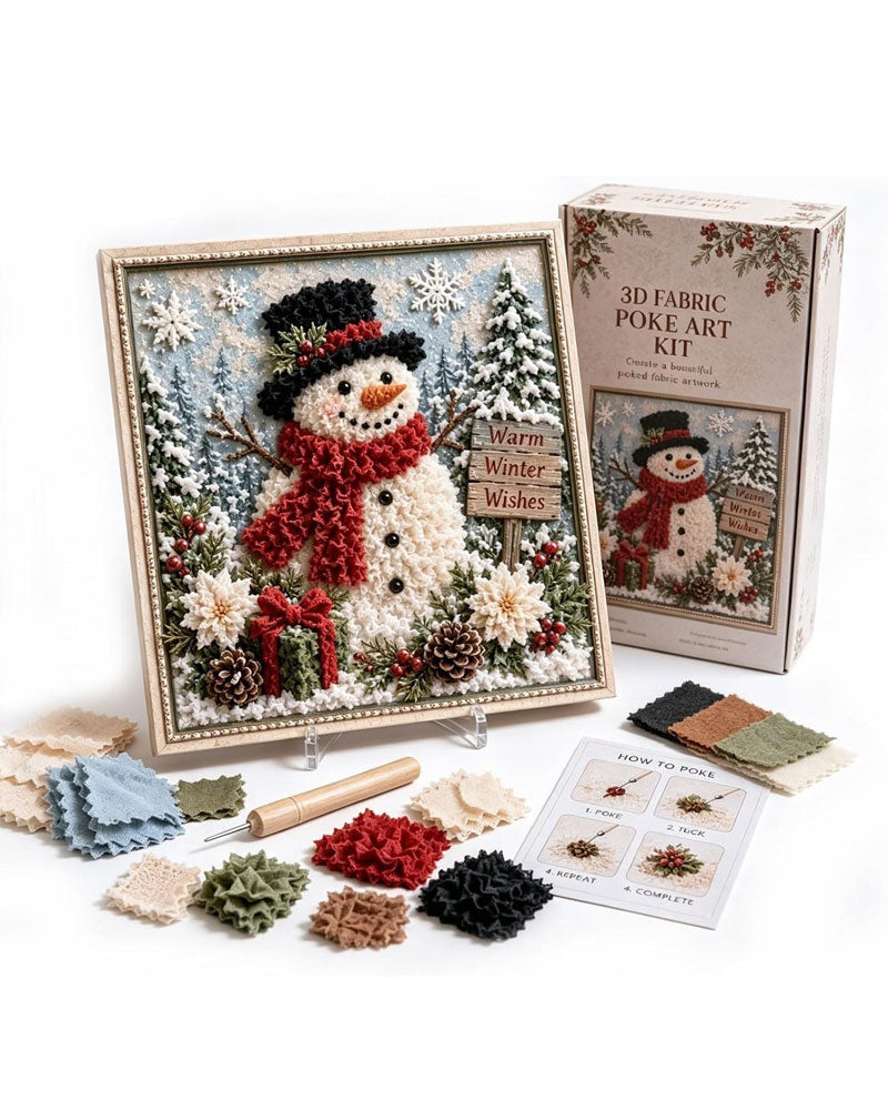 Christmas Needle Felting Fabric DIY Kit