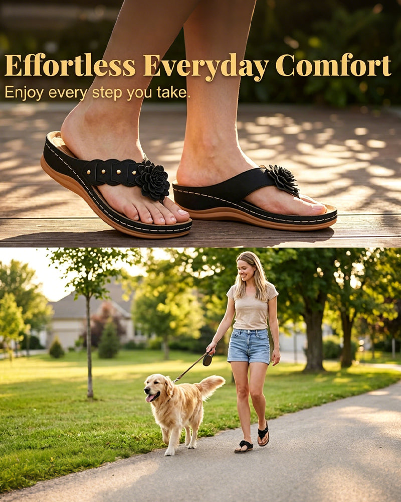 Women's Floral Print Sandals With Arch Support