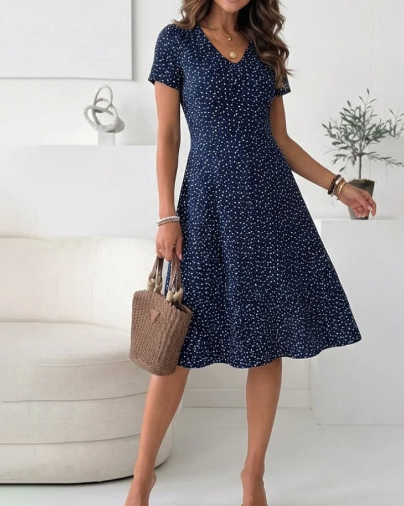 Heart-Shaped Polka Dot Waist Dress