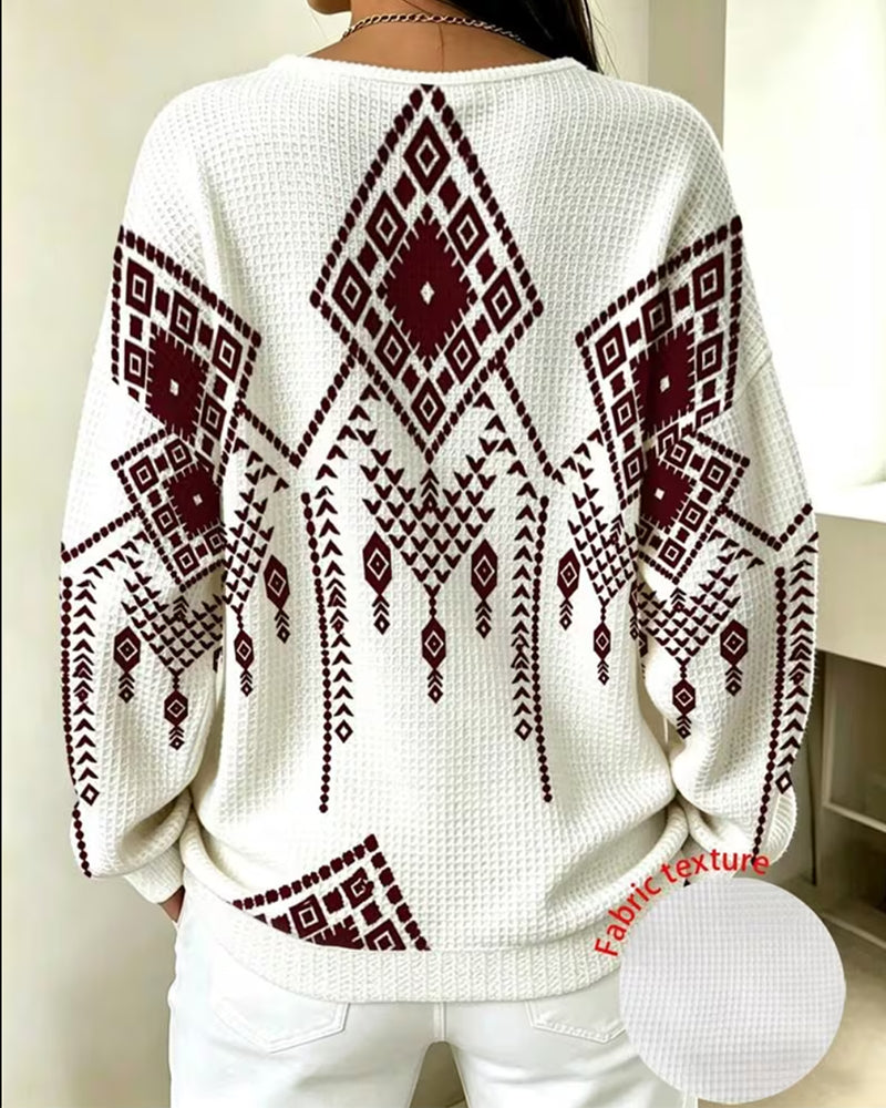 Bohemian Print Casual Sweatshirt
