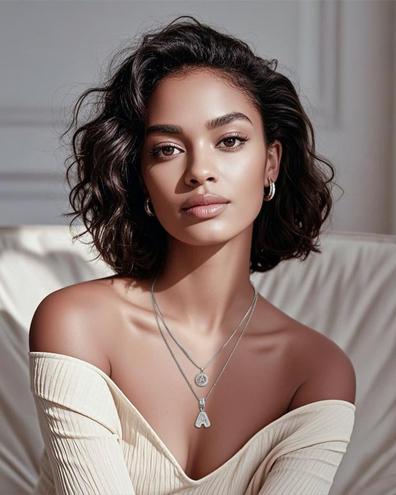 Initial Letter Pendant Necklaces -2 Pack