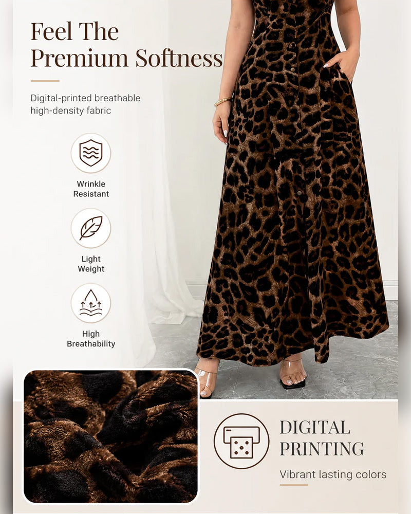 Casual Leopard Maxi Dress