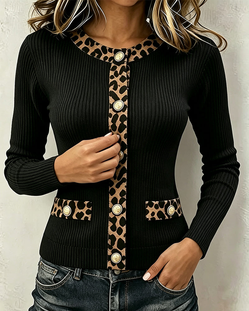 Leopard Patchwork Fashion Top