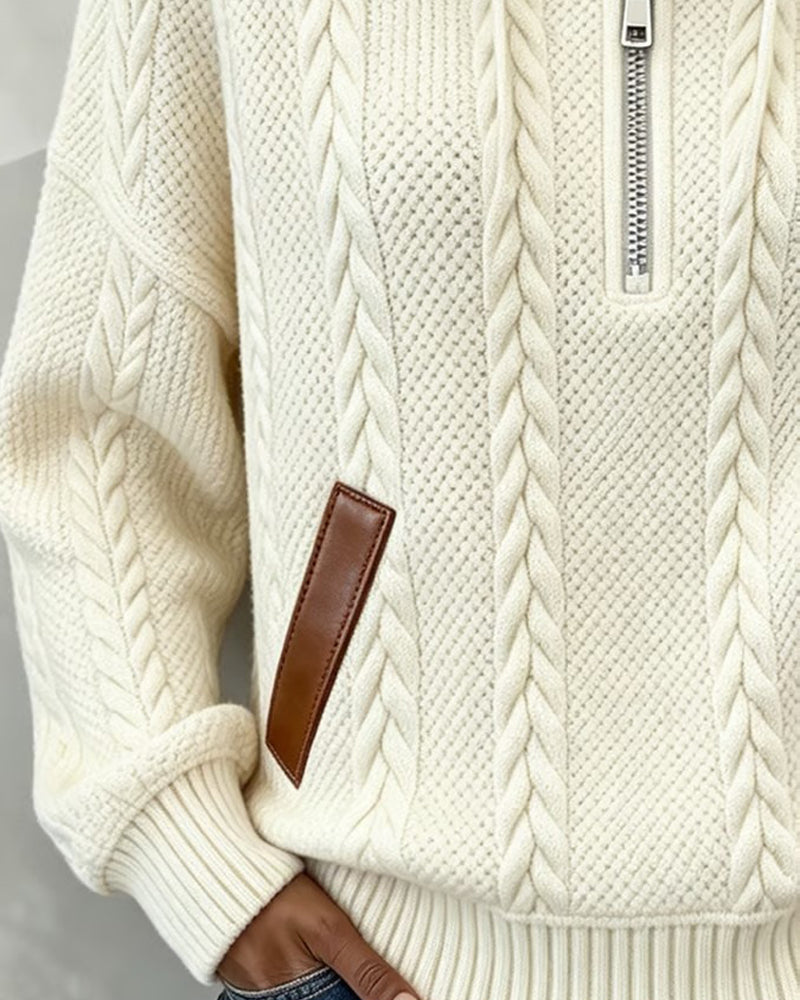 Zip Casual Turtleneck Hoodie