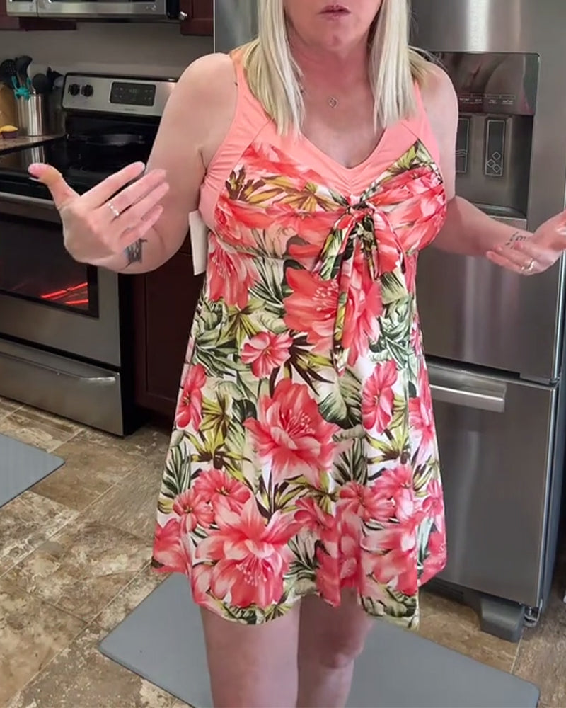 Resort Print Bow Two-Piece Swimsuit