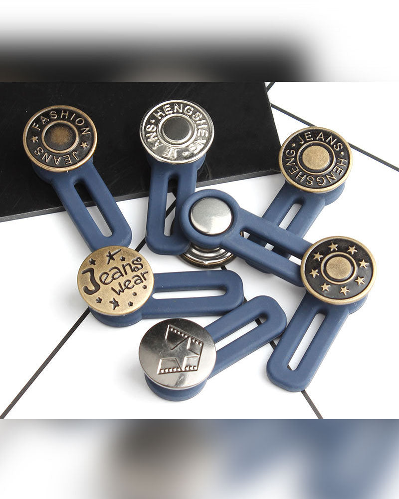 Spring-Loaded Metal Waist Extender Button for Jeans