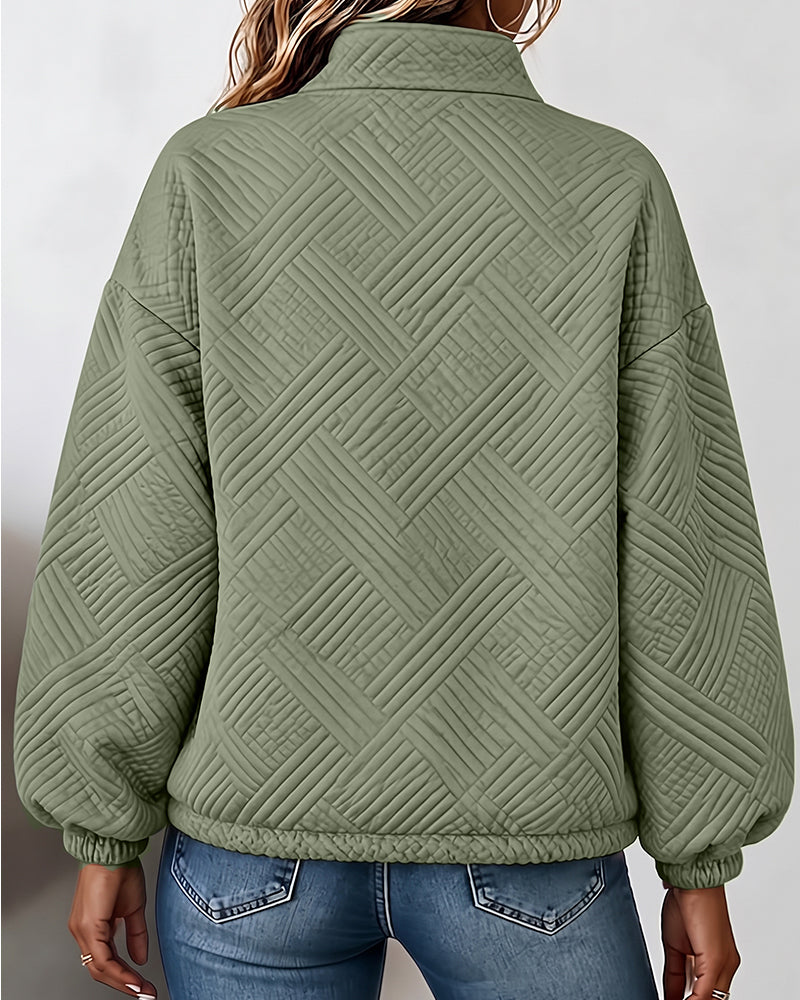 Stand Collar Zipper Short Coat