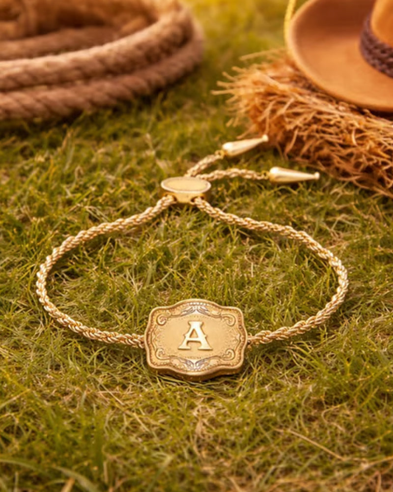 Embossed Letter Bracelet