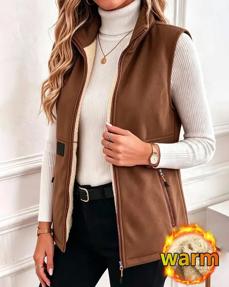Padded Polar Fleece Open Front Cardigans