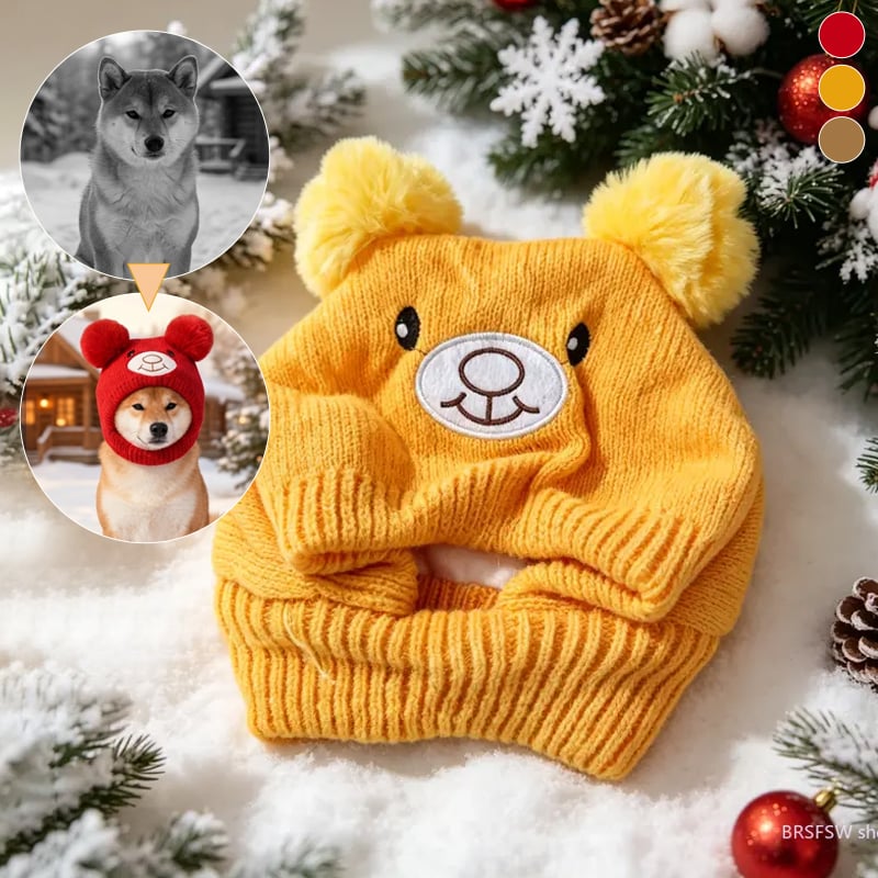 Large Dog Knitted Ear Scarf and Hat Set