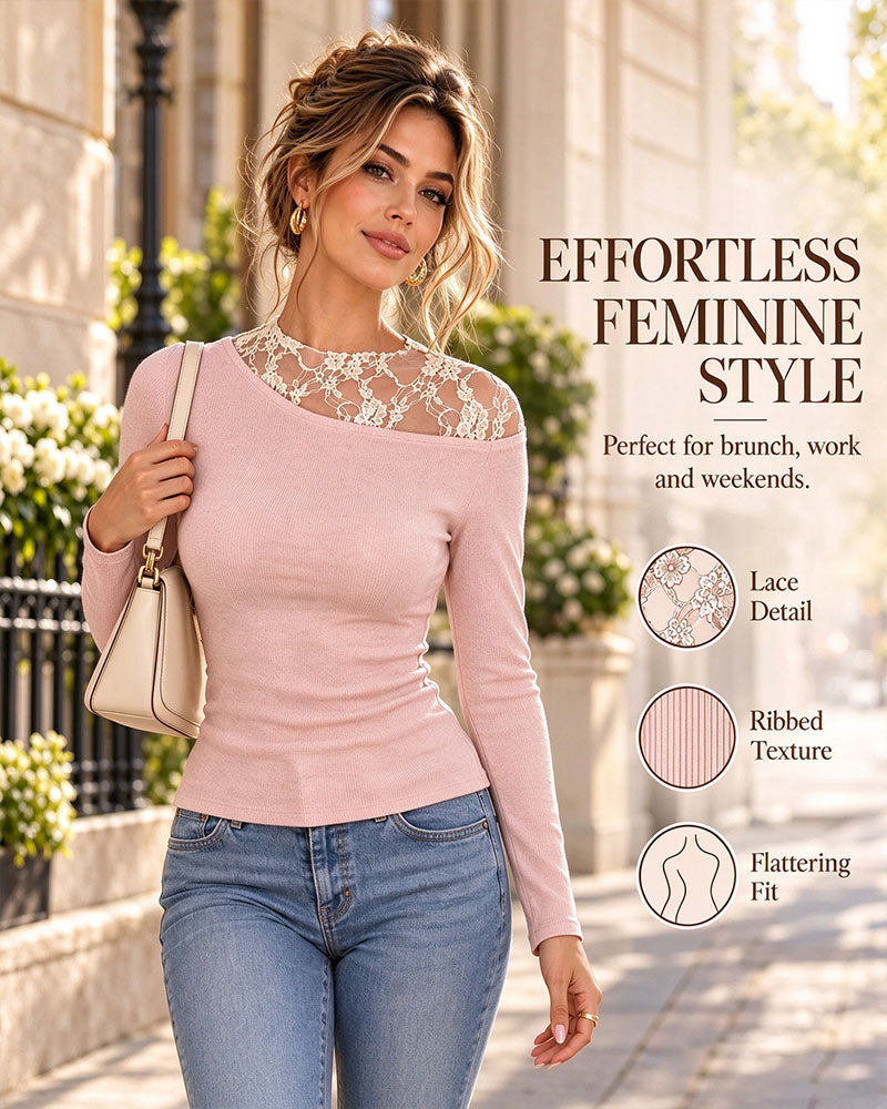 Long Sleeve Patchwork Solid Top
