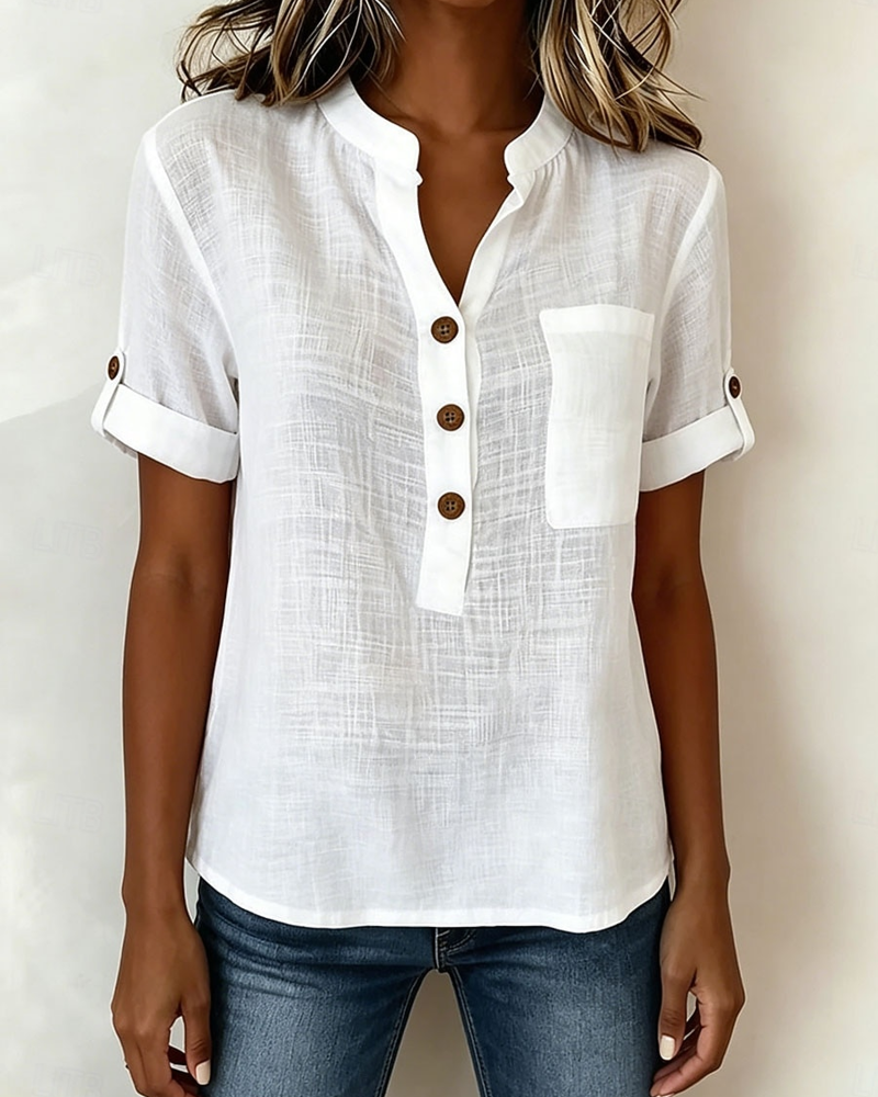 Half-Cardigan Short-Sleeved Blouse