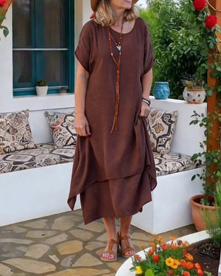 Crew Neck Loose Casual Dress