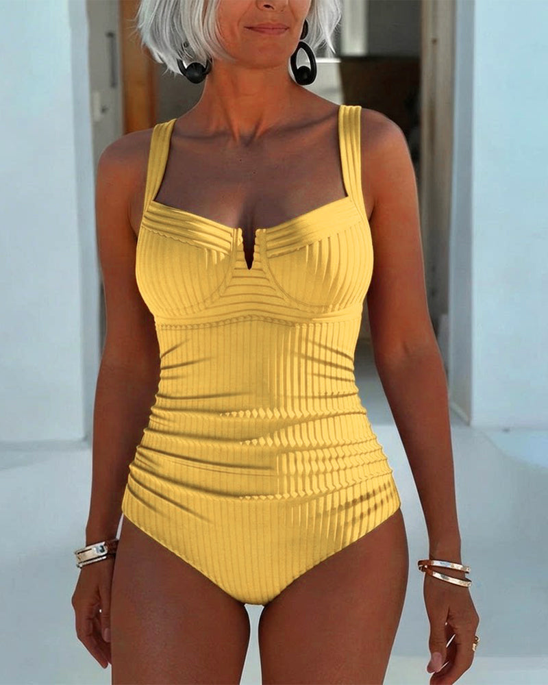 Spaghetti Strap Square Neck One-Piece
