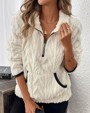 Half-Zip Fleece Big Pocket Sweatshirt