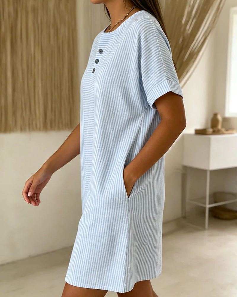 Short Sleeve Shift Dress