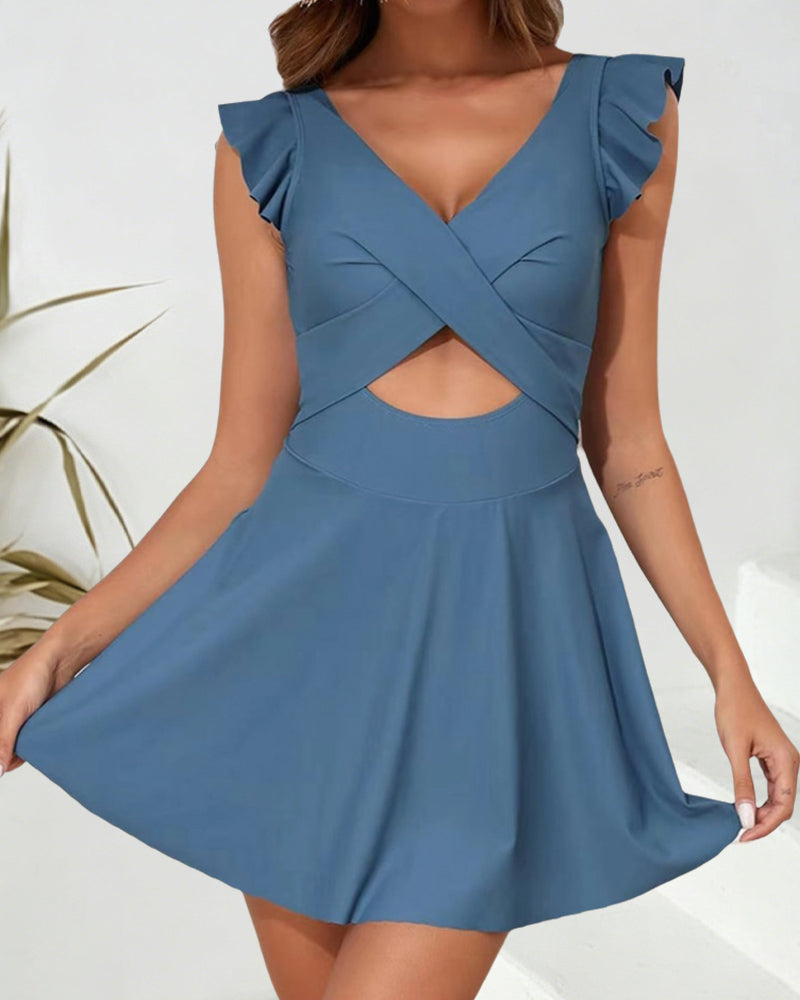 Cross Skirt One Piece