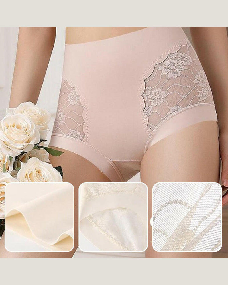 Women’s High-Waist Lace Seamless Stretch Silky Underwear