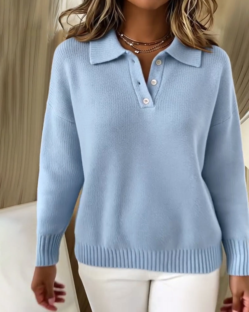 Lapel All-Match Polo Shirt Pullover