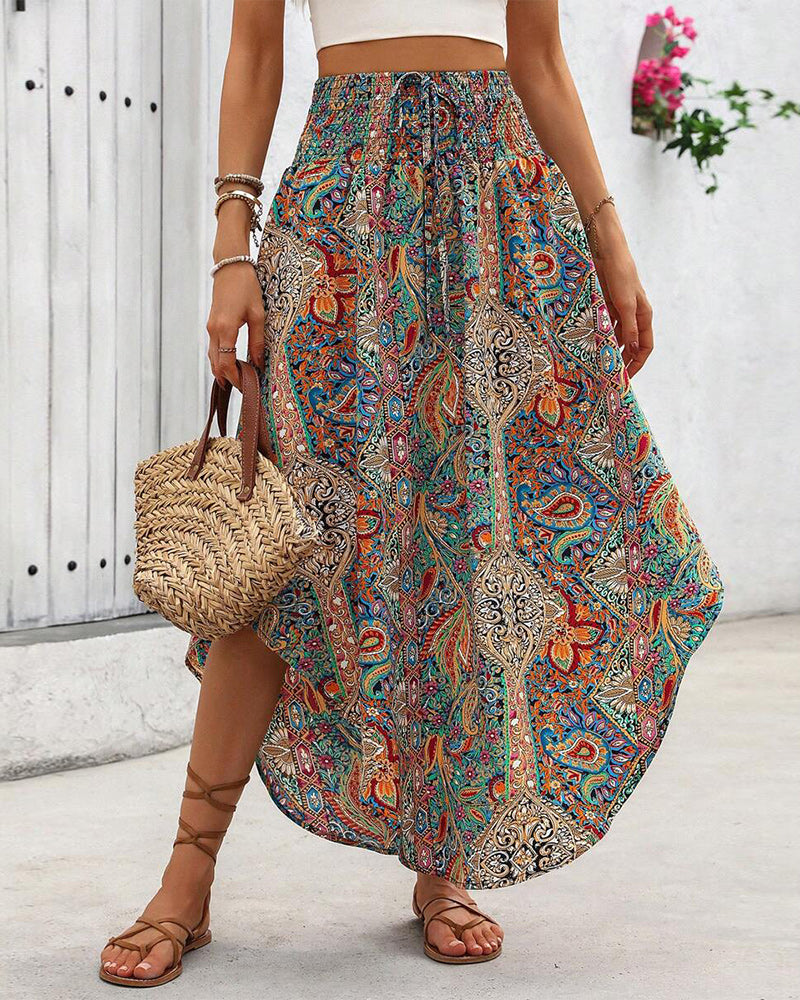 An Elastic Waistband, Retro Prints and a Curved Hem Skirt