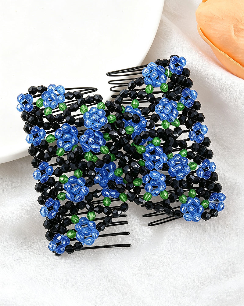 Elastic Beaded Hair Accessory Comb