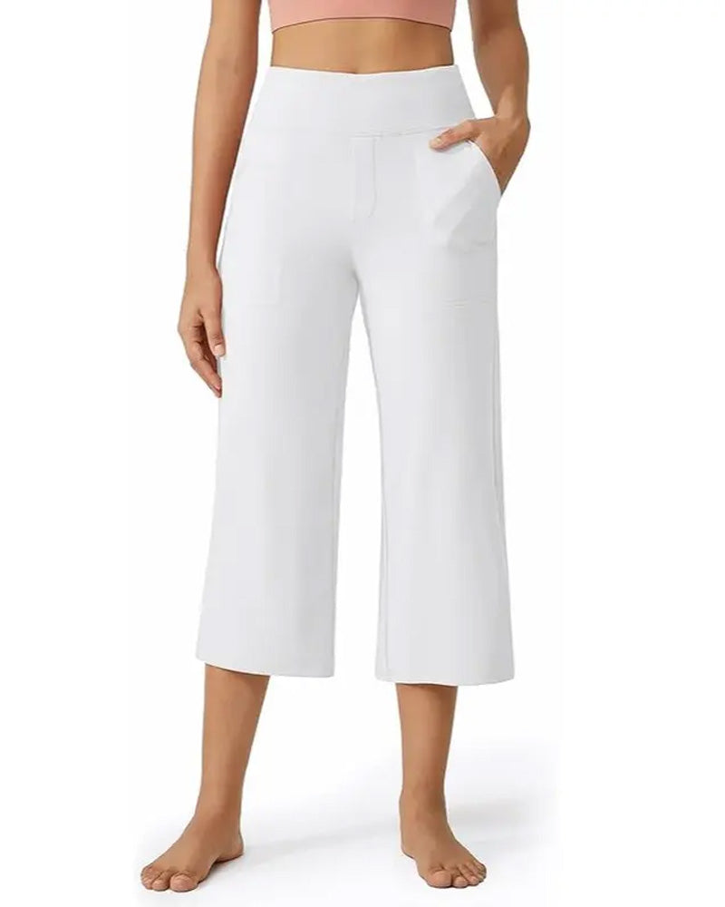 Solid Casual Versatile Cropped Pant