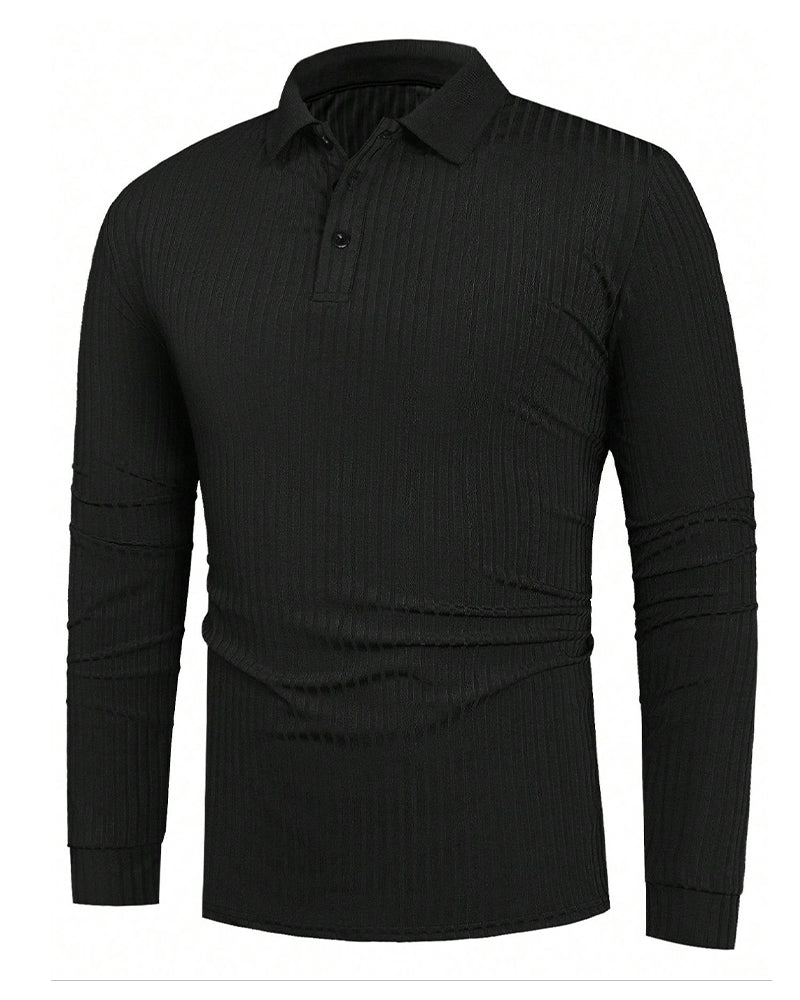 Collared Button Vertical Stripe Shirt