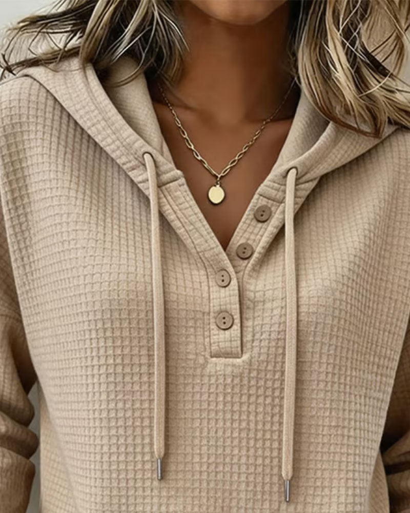 Fashion Henley Hoodie