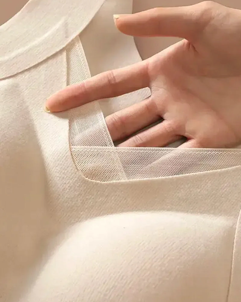 Square Neck Solid Built In Bra Tank Top