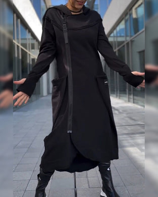 Solid color temperament loose dress