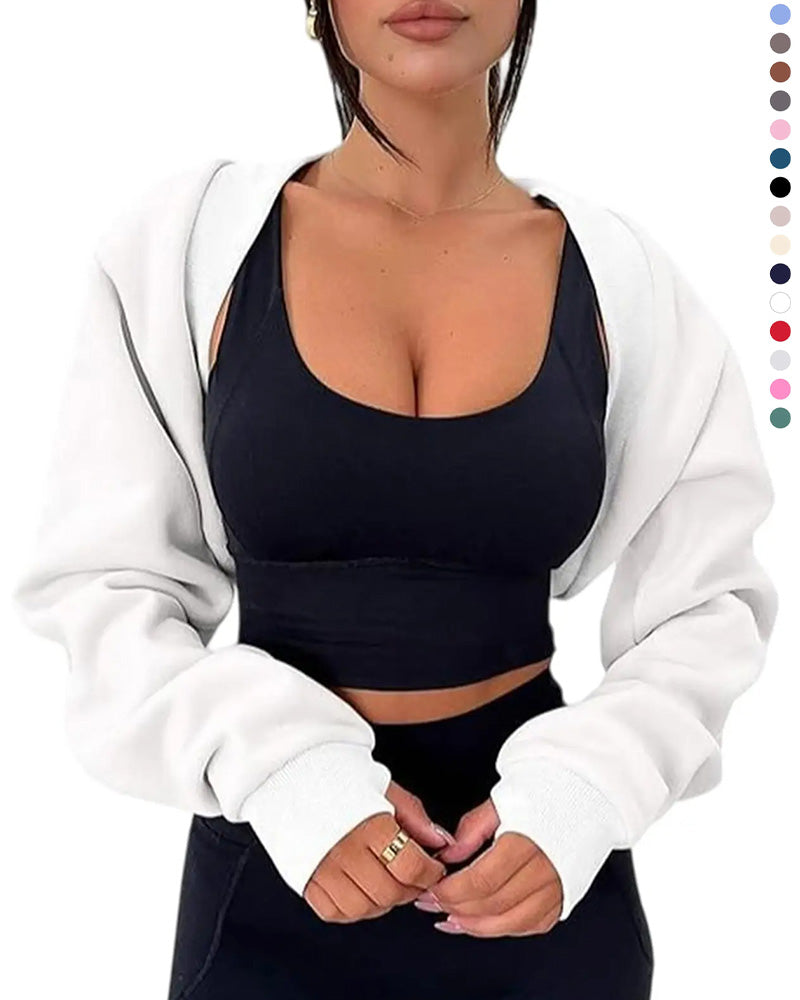 Cropped Cape Hoodie Sweatshirt