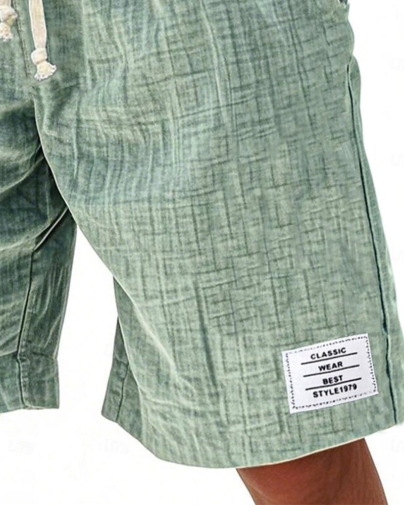 Men's Textured Drawstring Casual Shorts