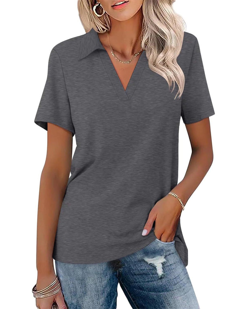 Short Sleeve V-Neck Polo T-Shirt