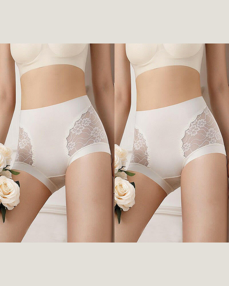 Women’s High-Waist Lace Seamless Stretch Silky Underwear