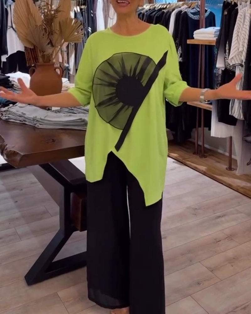 Floral Print Short-Sleeved Casual T-Shirt