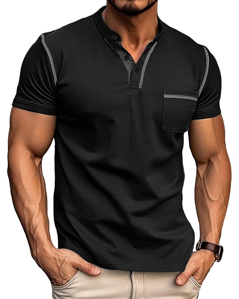 Men's Henry Casual Solid Color Shirt