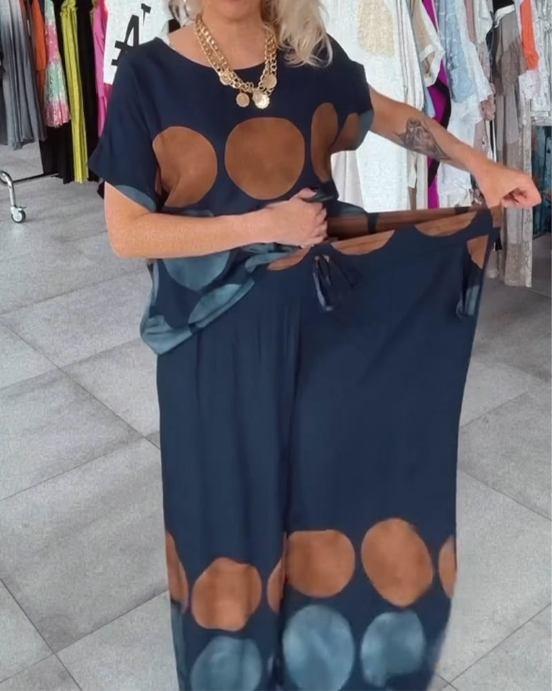 Street Fashion Casual Print Two-Piece Set