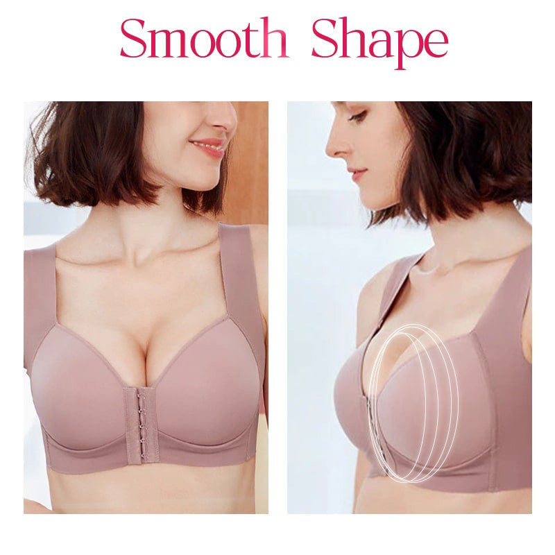 Seamless Front Closure Wire-free Push Up Bra