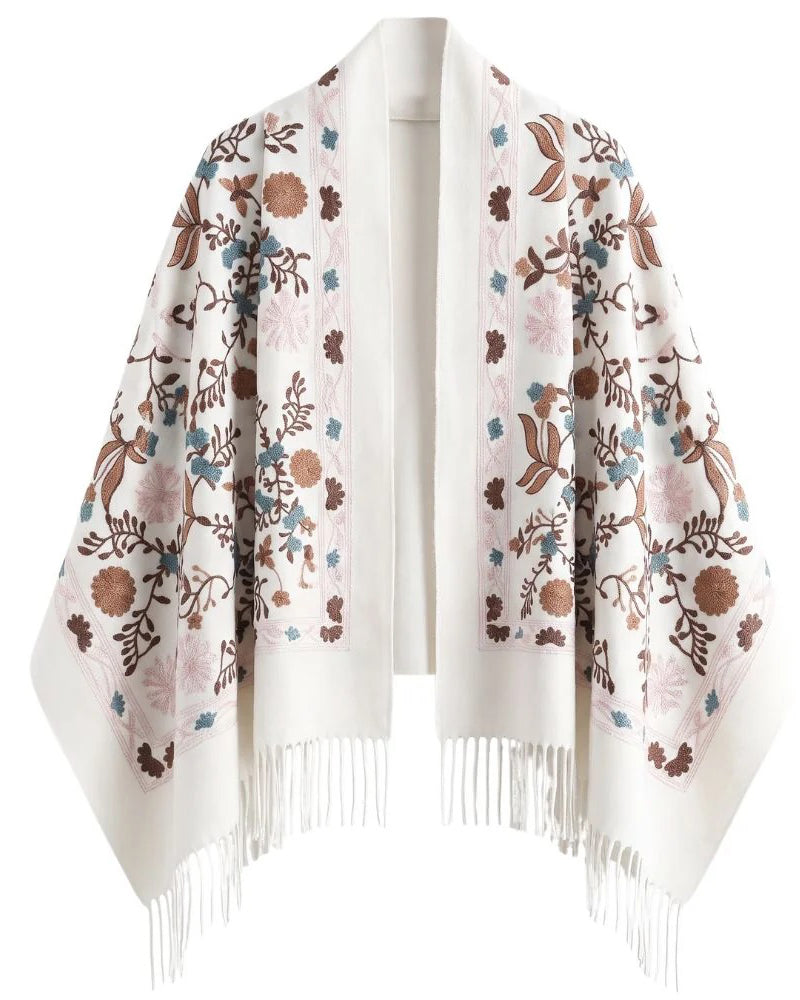 Printed Fringed Long Scarf