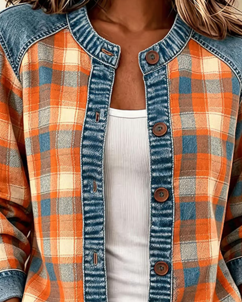 Plaid Casual Button Coat