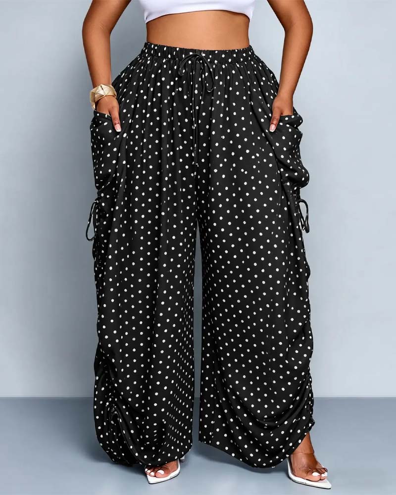 Small Polka Dot Wide Leg Lounge Pants